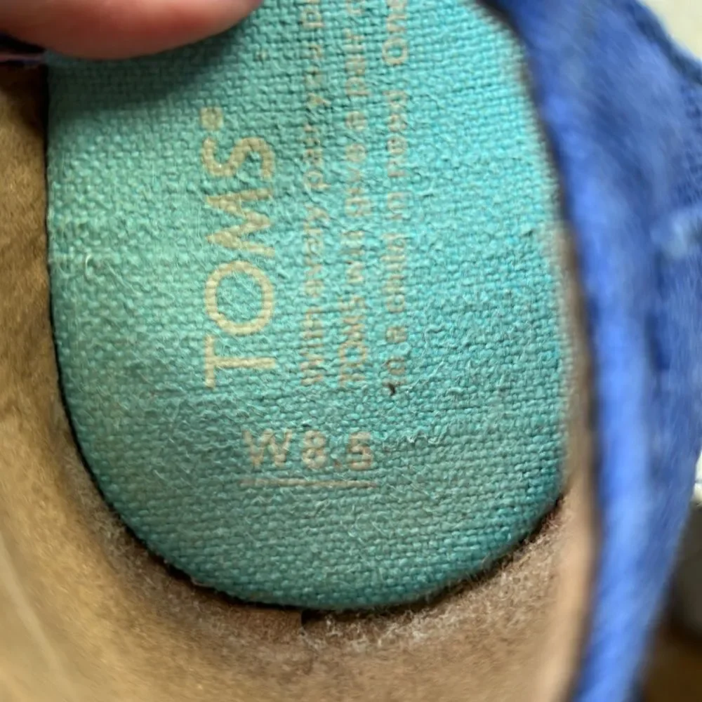 Toms Wedge Espadrille 8.5 Aqua/Blue